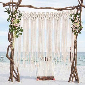 Macrame Woven Wall Hanging Curtain Fringe Garland Banner Home Décor
